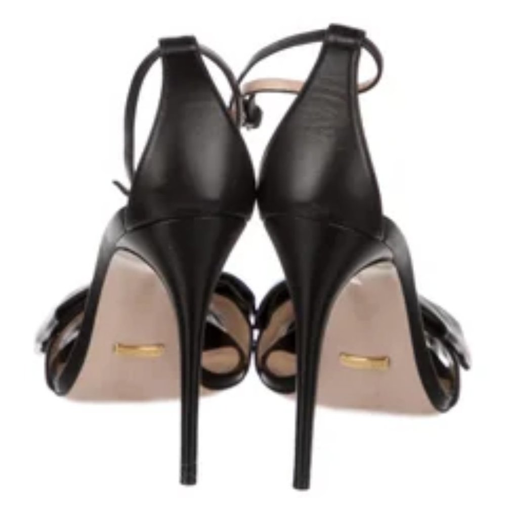 GUCCI Black Nappa Charlotte Lambskin Sandals, Black Size 40 with Box - Picture 15 of 17